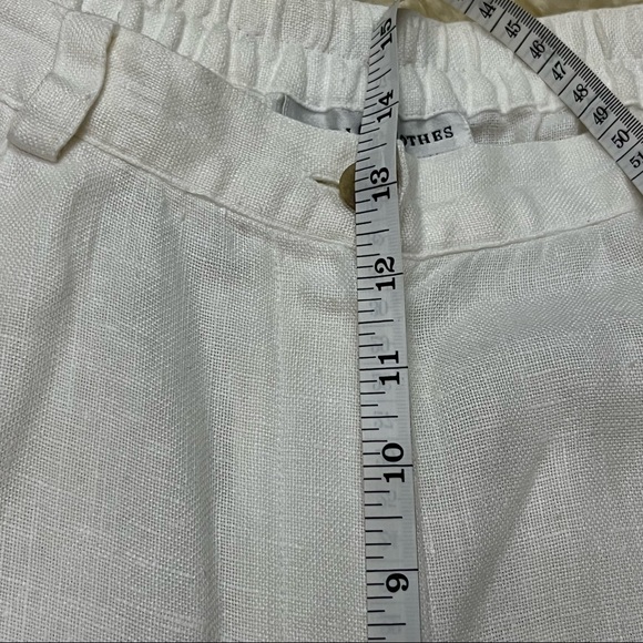 Vintage 90’s Saks Fifth Avenue White Linen High Waisted  Trouser Shorts PL - Picture 6 of 8